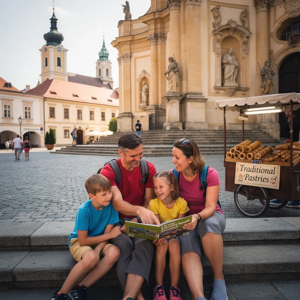 Local cuisine served at a picturesque restaurant along the travel route in Slovakia.